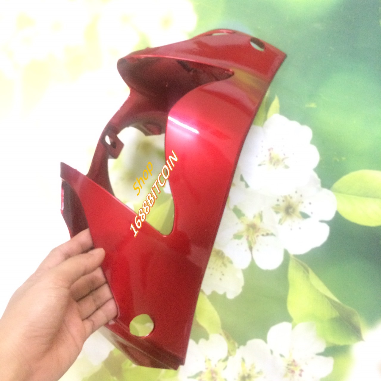 ốp đầu đèn trước xe  Wave A - Wave Alpha  đời 2006 đến 2016,màu ĐỎ ĐÔ - nhựa trắng cao cấp