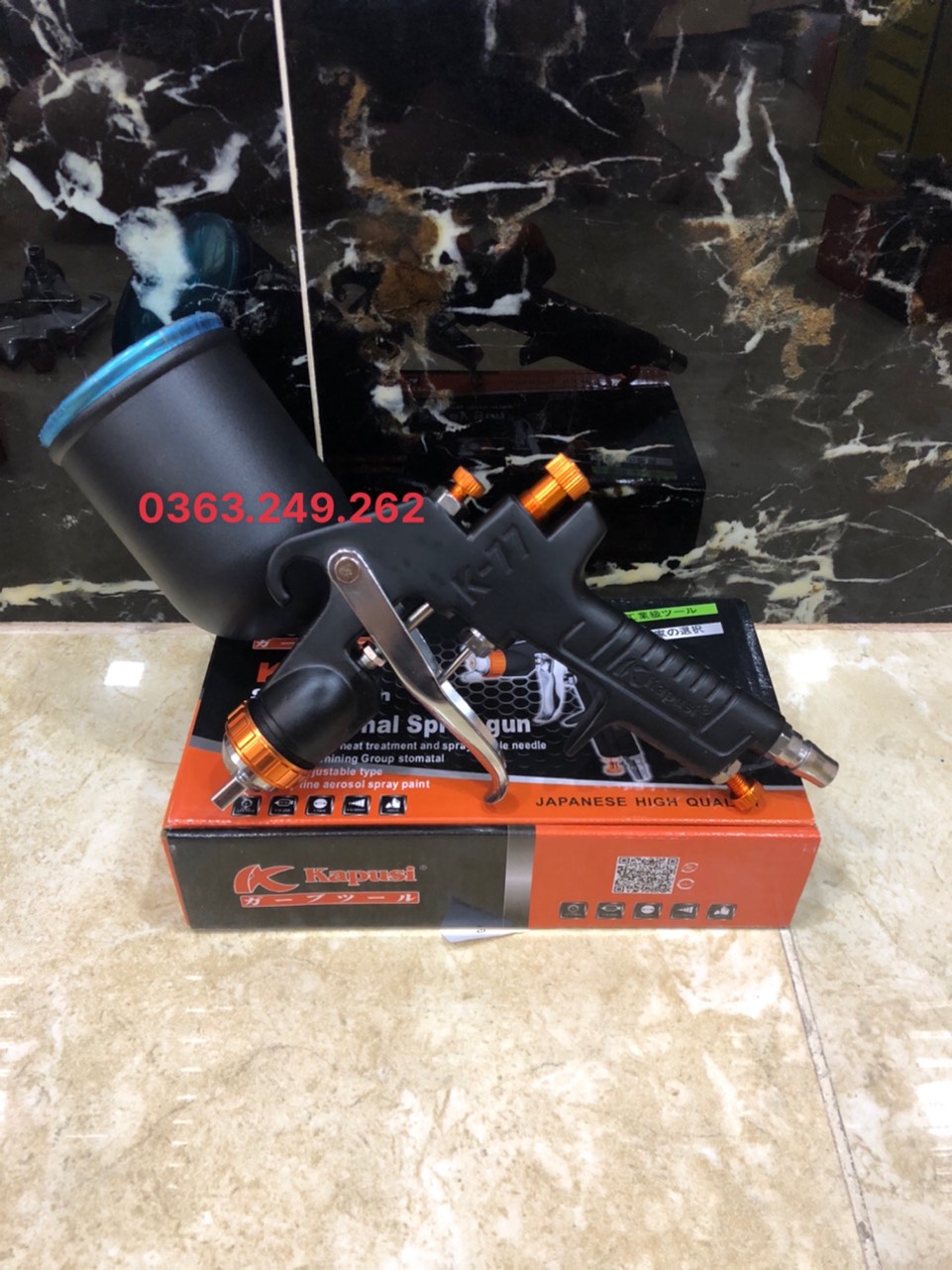 Súng phun sơn k77 bình trên 400cc - Đầu phun 1.5mm