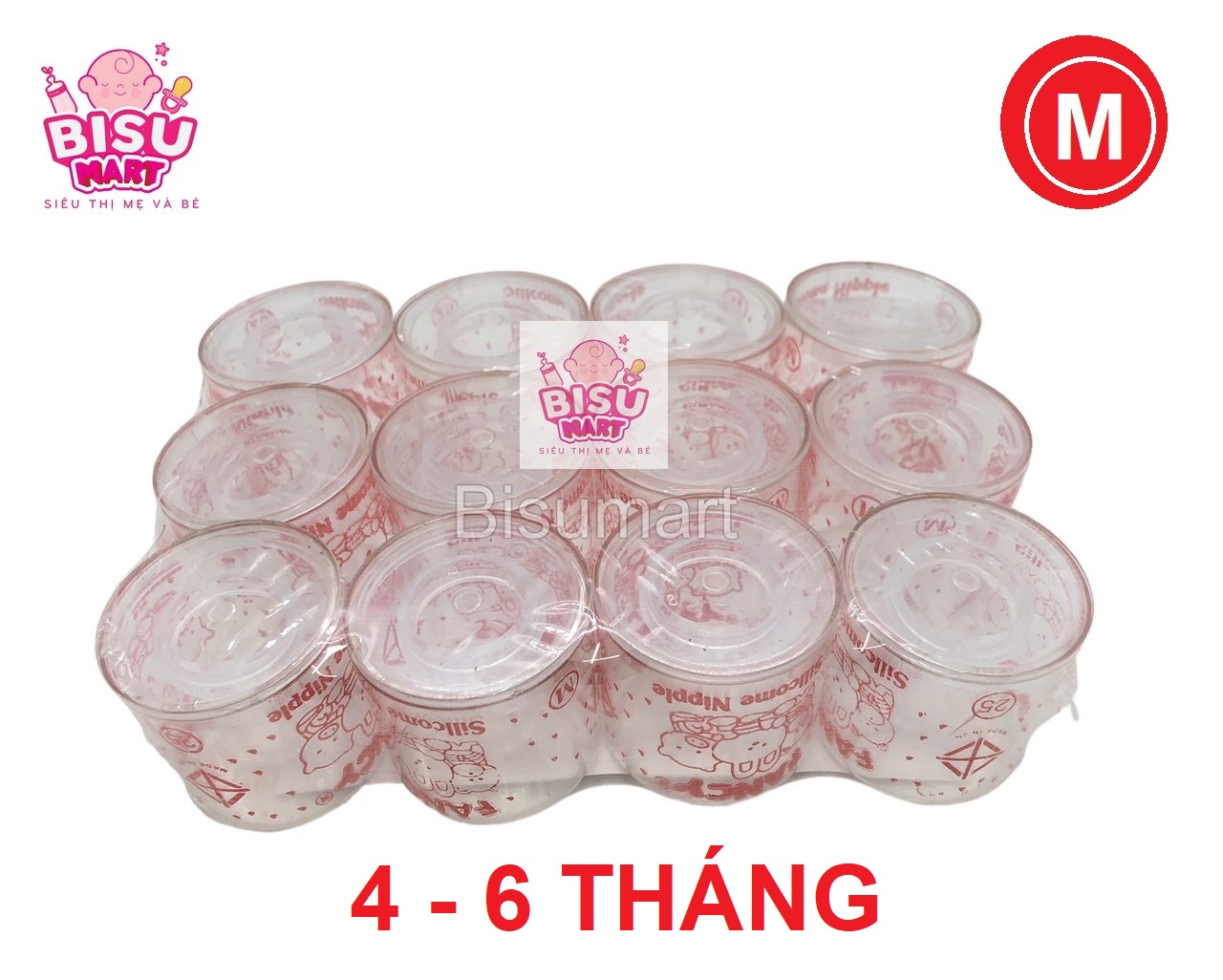 COMBO 12 Núm Vú cổ hẹp Ly Silicone Siêu Mềm FANCY