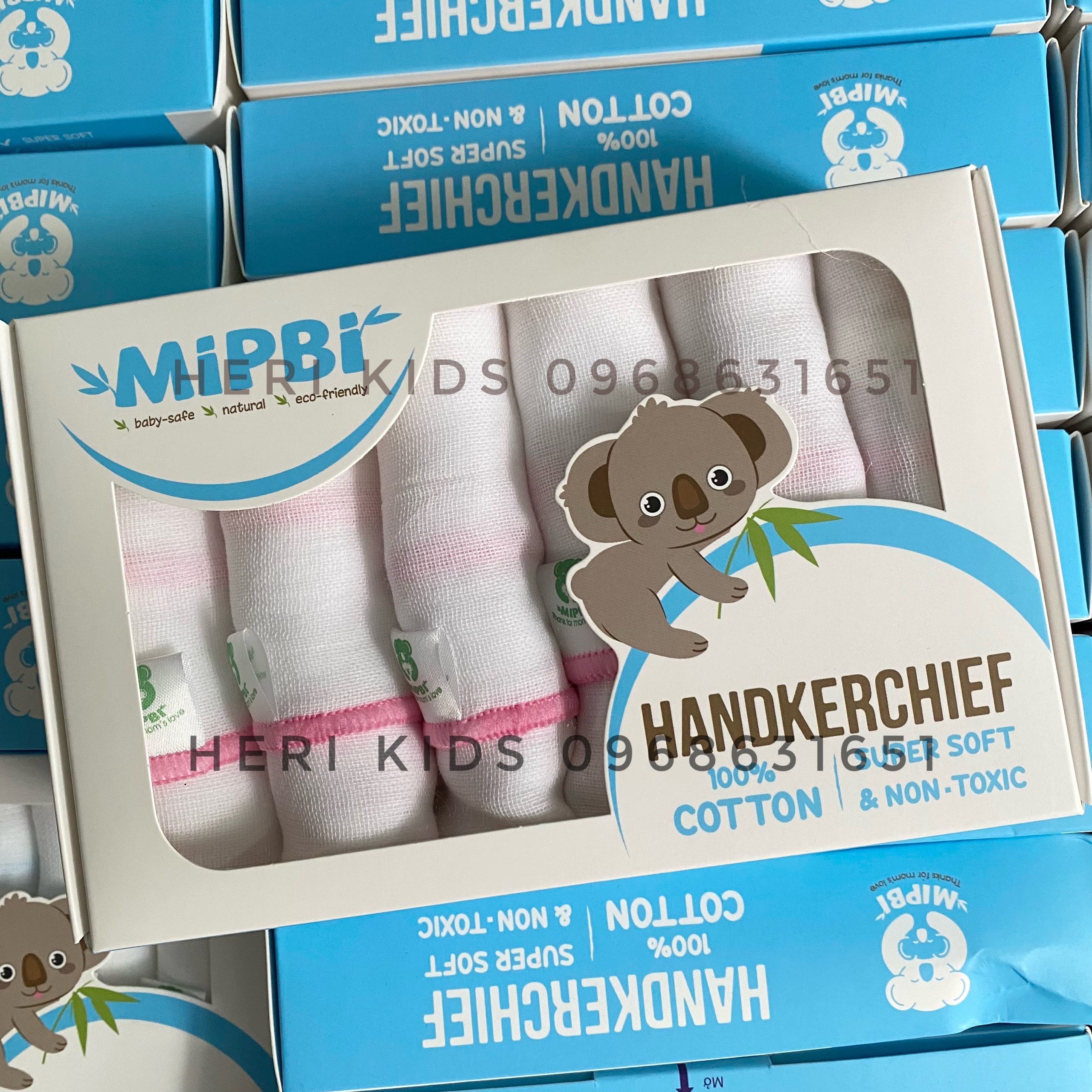 Khăn sữa hộp Mipbi 100% cotton