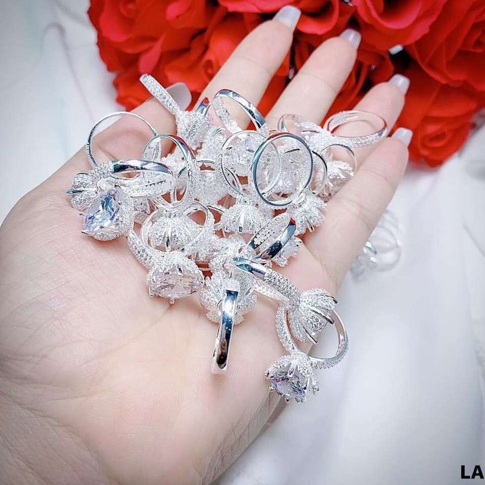 ◕۞  NHẪN NỮ BẠC TA ĐÁ TO - NHẪN NỮ HOÀNG SANG CHẢNH