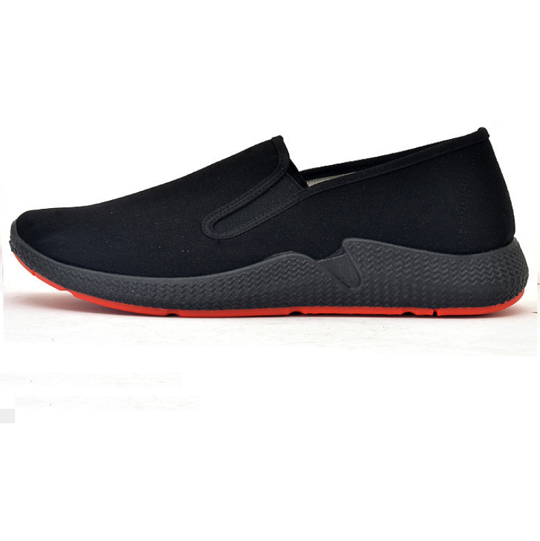 Giày nam -Giày Lười Vải Nam Đen Full Đế 3cm
