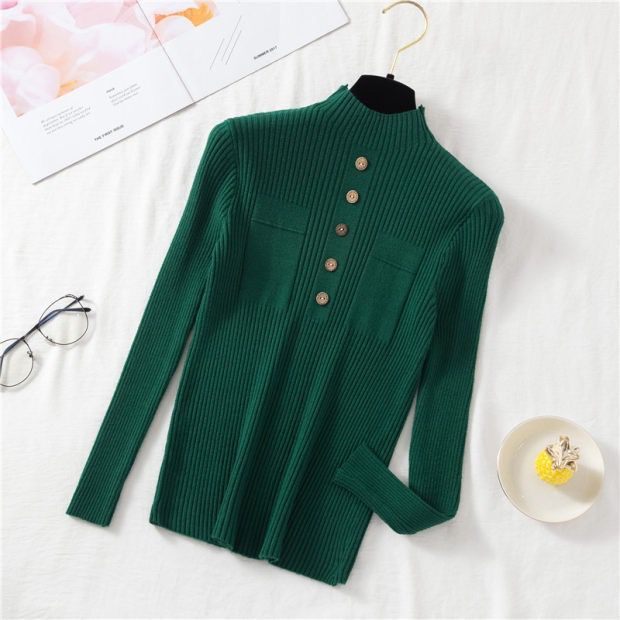 ÁO LEN DỆT KIM CỔ CAO PHỐI CÚC