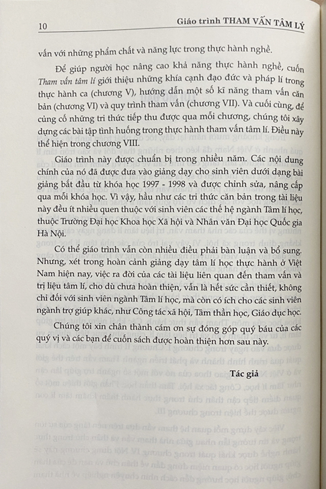 Giáo trình tham vấn tâm lý