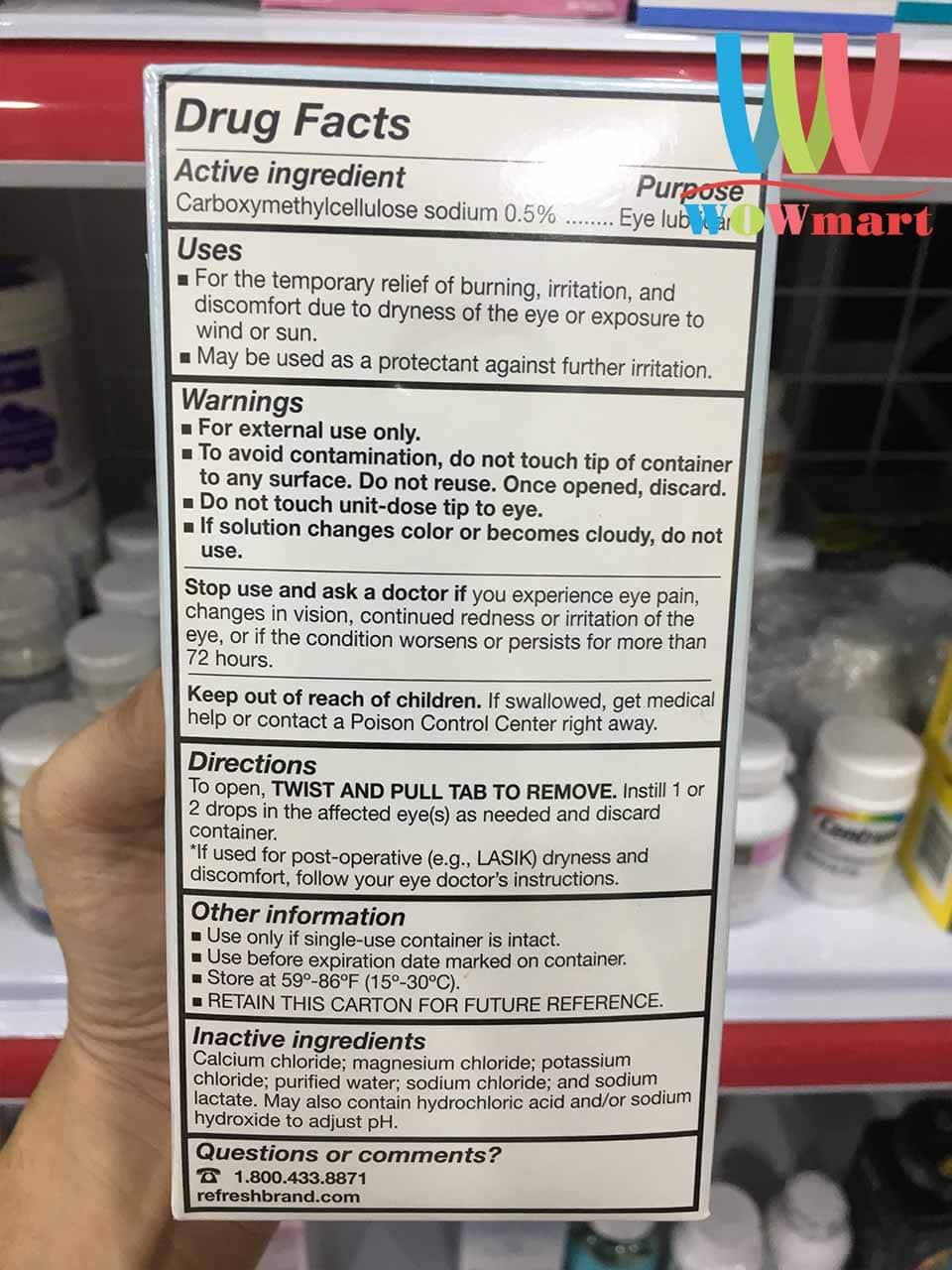 Nước nhỏ mắt Refresh Plus Lubricant Eye Drops 100 tép (dùng 1 lần) - MỸ