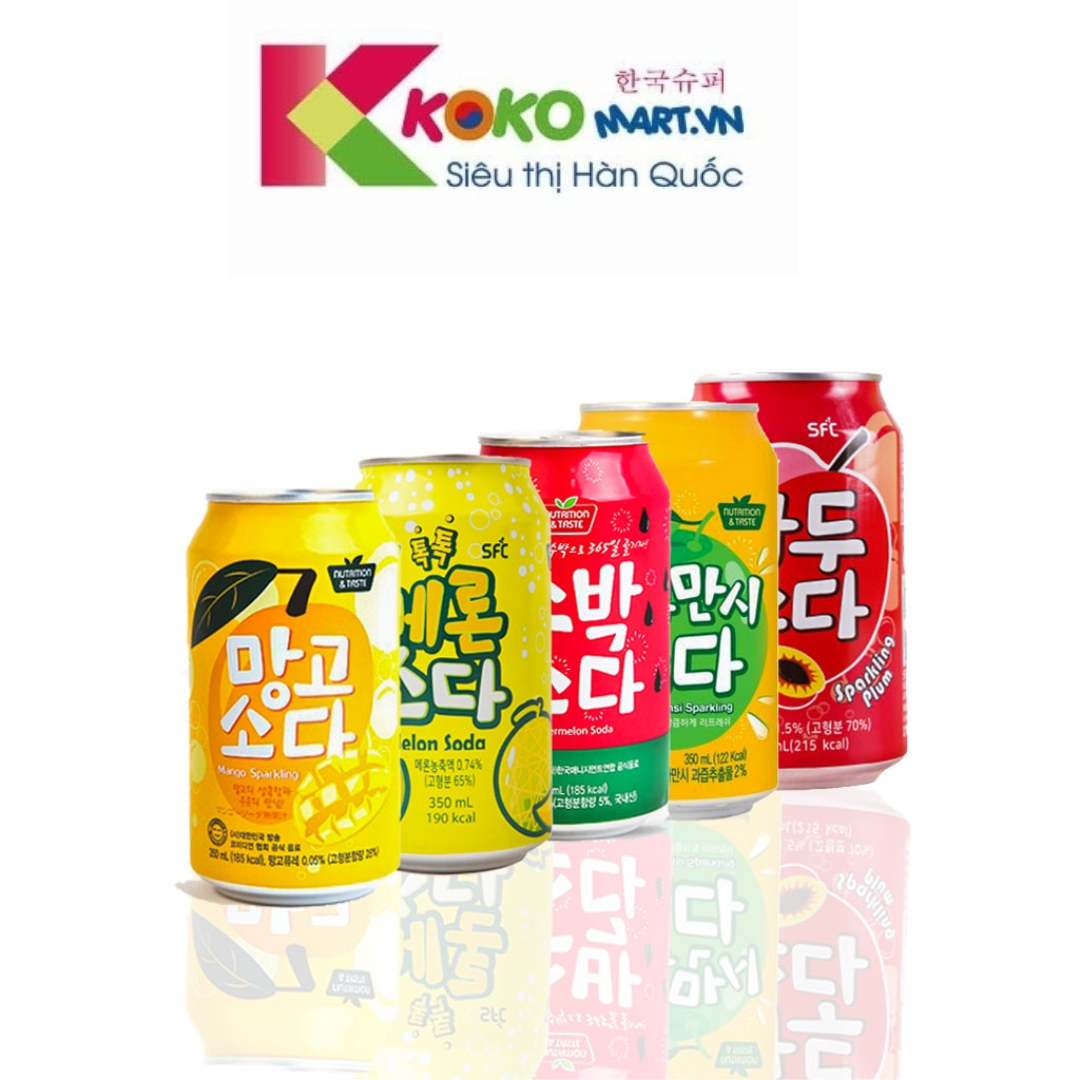Nước Soda có gas SFC Hàn Quốc lon 350ml