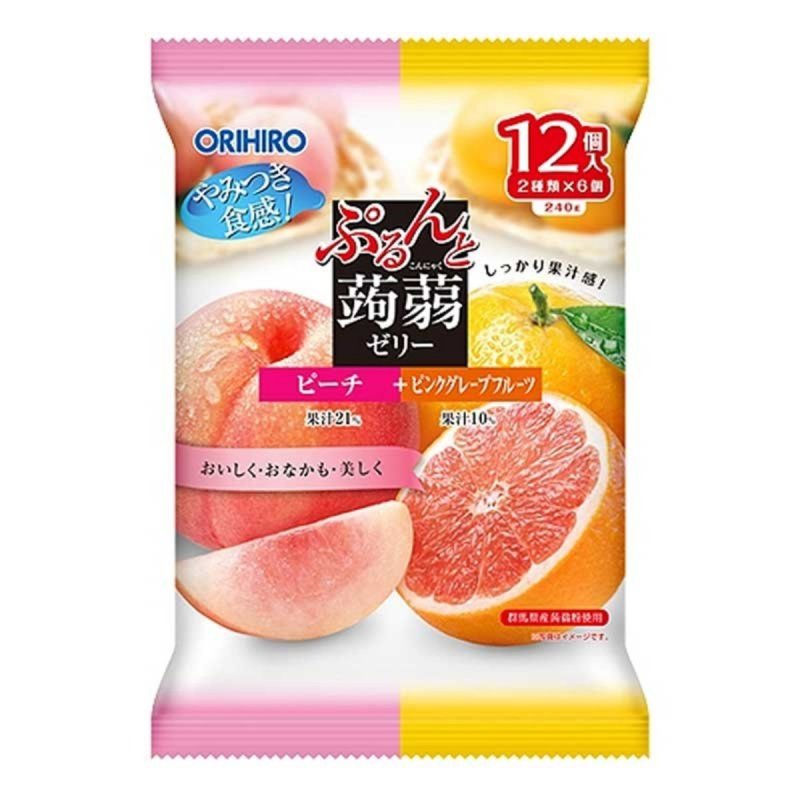 THẠCH RAU CÂU TRÁI CÂY ORIHIRO NHẬT BẢN (TÚI 12 GÓI THẠCH NHỎ)