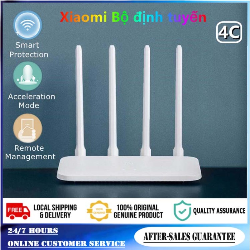 XIAOMI Mi Router 4C Bộ định tuyến Wi-Fi không dây tốc độ 300Mbps 2.4GHz với 4 Anten (Trắng)