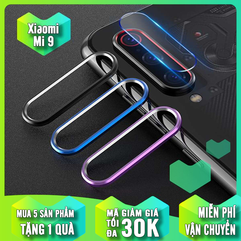 [3 Màu] Bộ bảo vệ Camera cho Xiaomi Mi 9. Cường Lực CAMERA + Khung viền Nhôm CAMERA