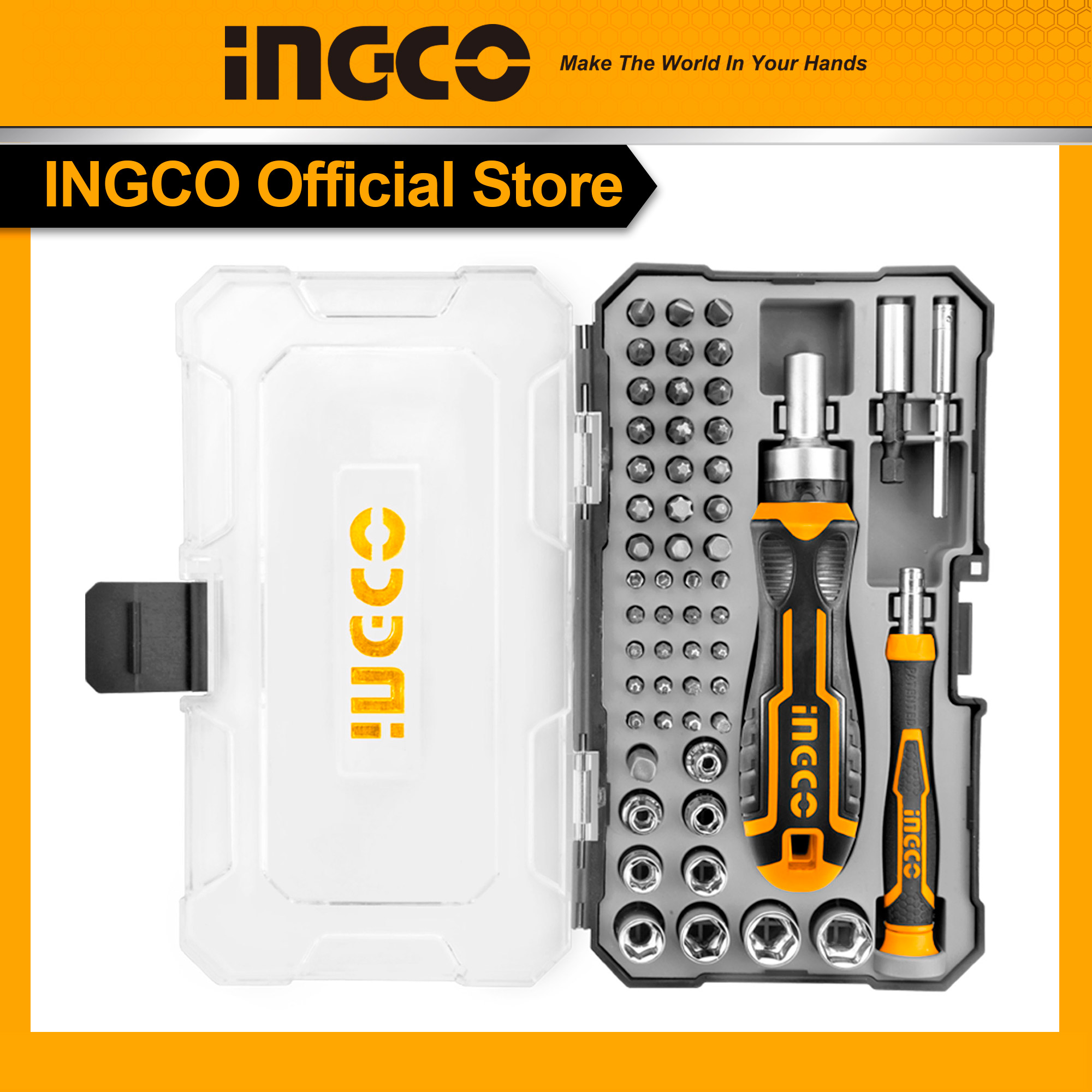 Bộ tua vít tự động 55 món - Thép CRV INGCO HKSDB0558