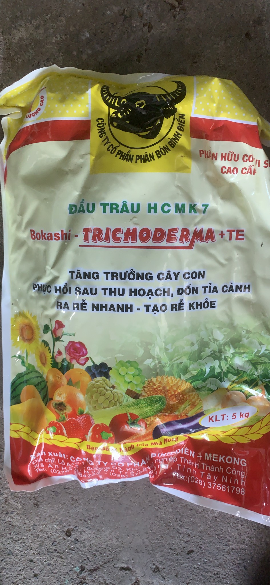 PHÂN ĐẦU TRÂU HCMK7 HỮU CƠ TRICHODERMA + TE - 5KG