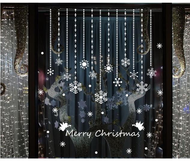 [HCM]Decal trang trí Noel - Rèm dây Hoa Tuyết Nhí Mới