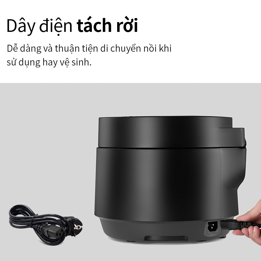Nồi cơm điện mini LocknLock Compact Rice Cooker 1.2L EJR346BLK - HAPOS OFFICIAL
