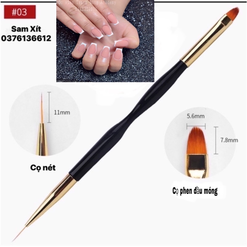 Bộ cọ vẽ móng tay 3cây (6công dụng) trang trí móng