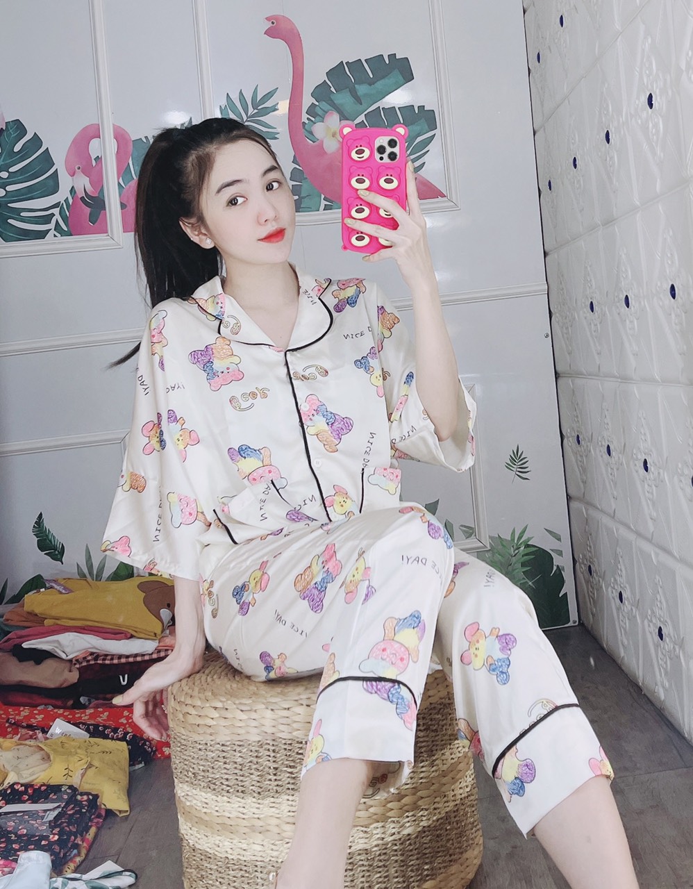 [KÈM ẢNH VIDEO THẬT] Đồ Bộ Pijama - Bộ lụa đùi LATIN cao cấp