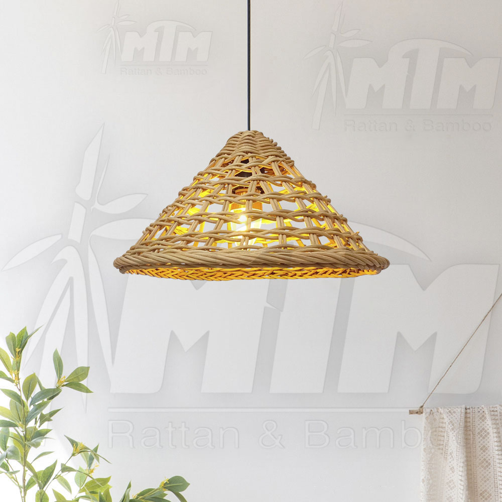 Đèn mây nón mắt vuông - Lồng đèn, Chụp đèn treo trang trí.
