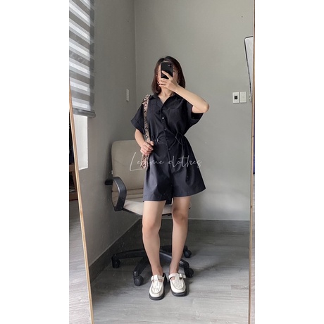 Lemme-Jumpsuit Dáng Sơ Mi- Có Dây Rút Eo