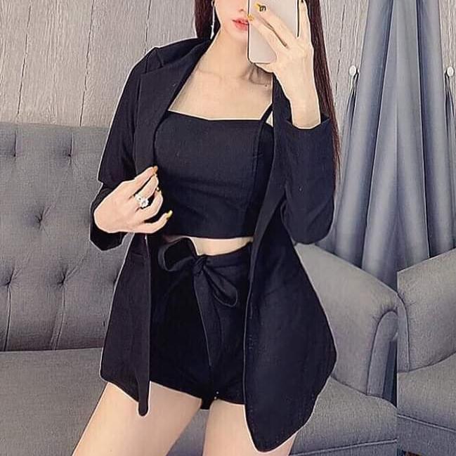 sét vest quần Short kèm áo ống cúp ngực