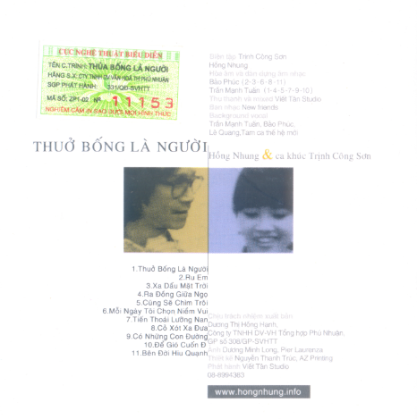 Thuở Bống Là Người - Hồng Nhung (Viết Tân CD)