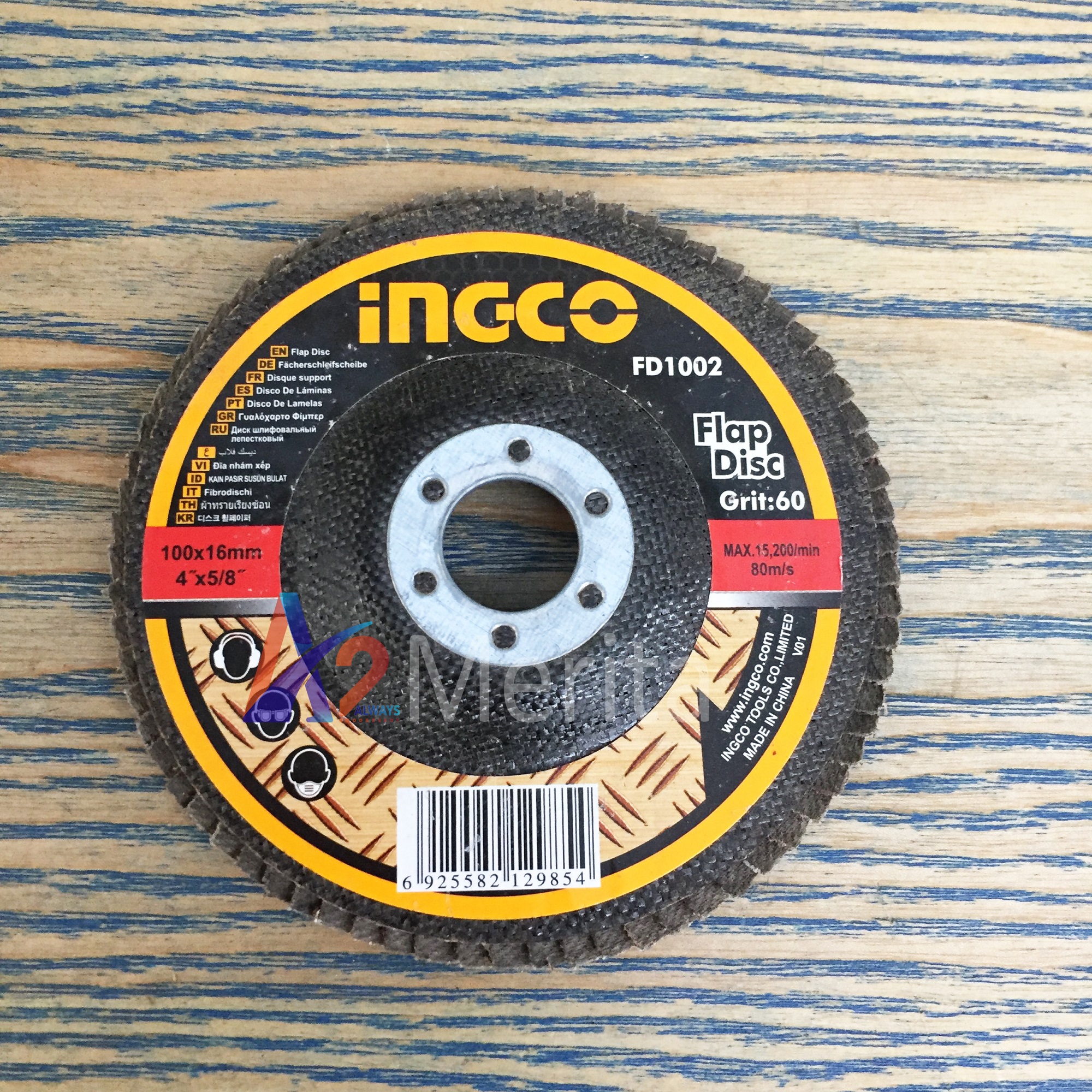 Bộ 2 nhám xếp 100x16mm (P60) INGCO FD1002