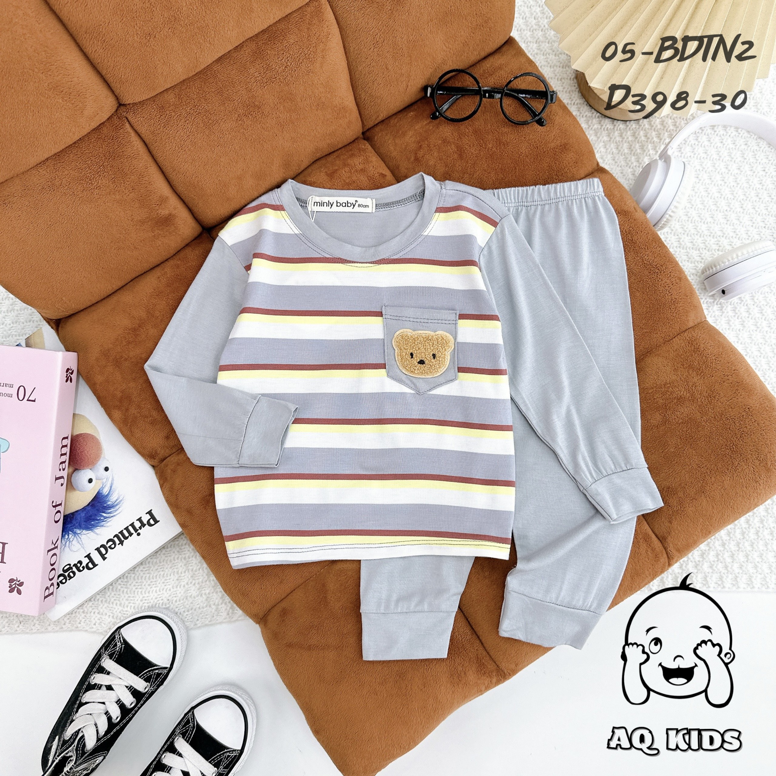 Đồ bộ bé trai, bộ quần áo thun dài tay bé trai mặc nhà, mặc hè, mặc ngủ, hàng chính hãng minly baby - bdtn2