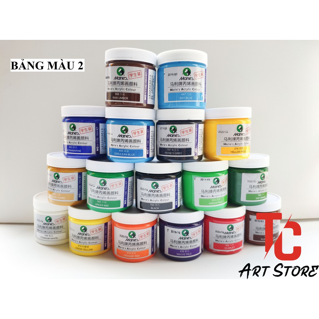 [ Tc Art ] Màu Vẽ Acrylic Maries 100Ml