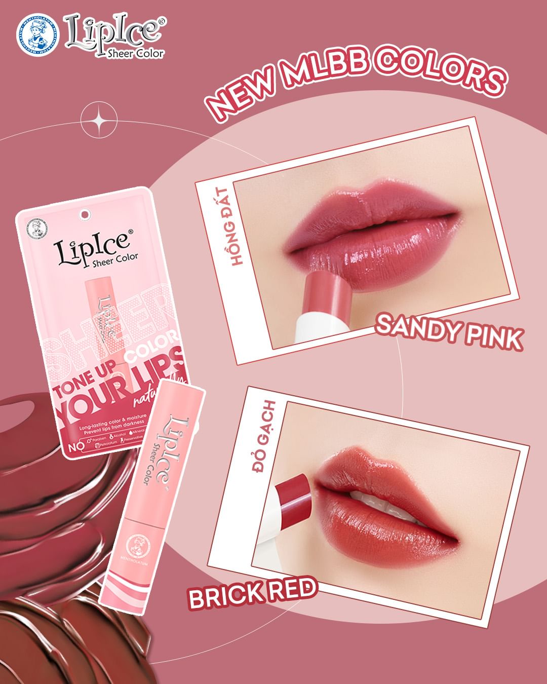 Son Dưỡng Có Màu Lipice Sheer Color 2.4g .#Brick Red