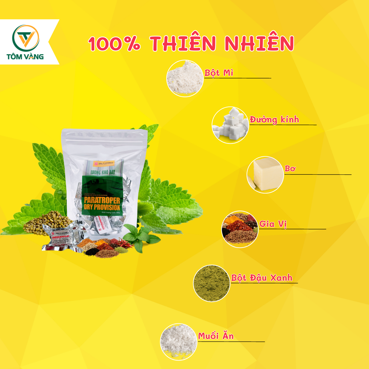 Lương khô bay mini quân đội - TÔM VÀNG