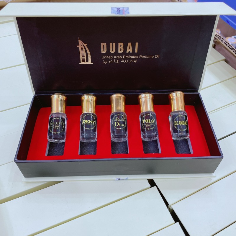Set 5 Chai Tinh Dầu Nước Hoa Dubai Chính Hãng Nước Hoa Lăn Mini 20ml / chai chính hãng - Tiện Dụng, Ngọt Ngào, Quyến Rũ Siêu Thơm Lâu cao cấp