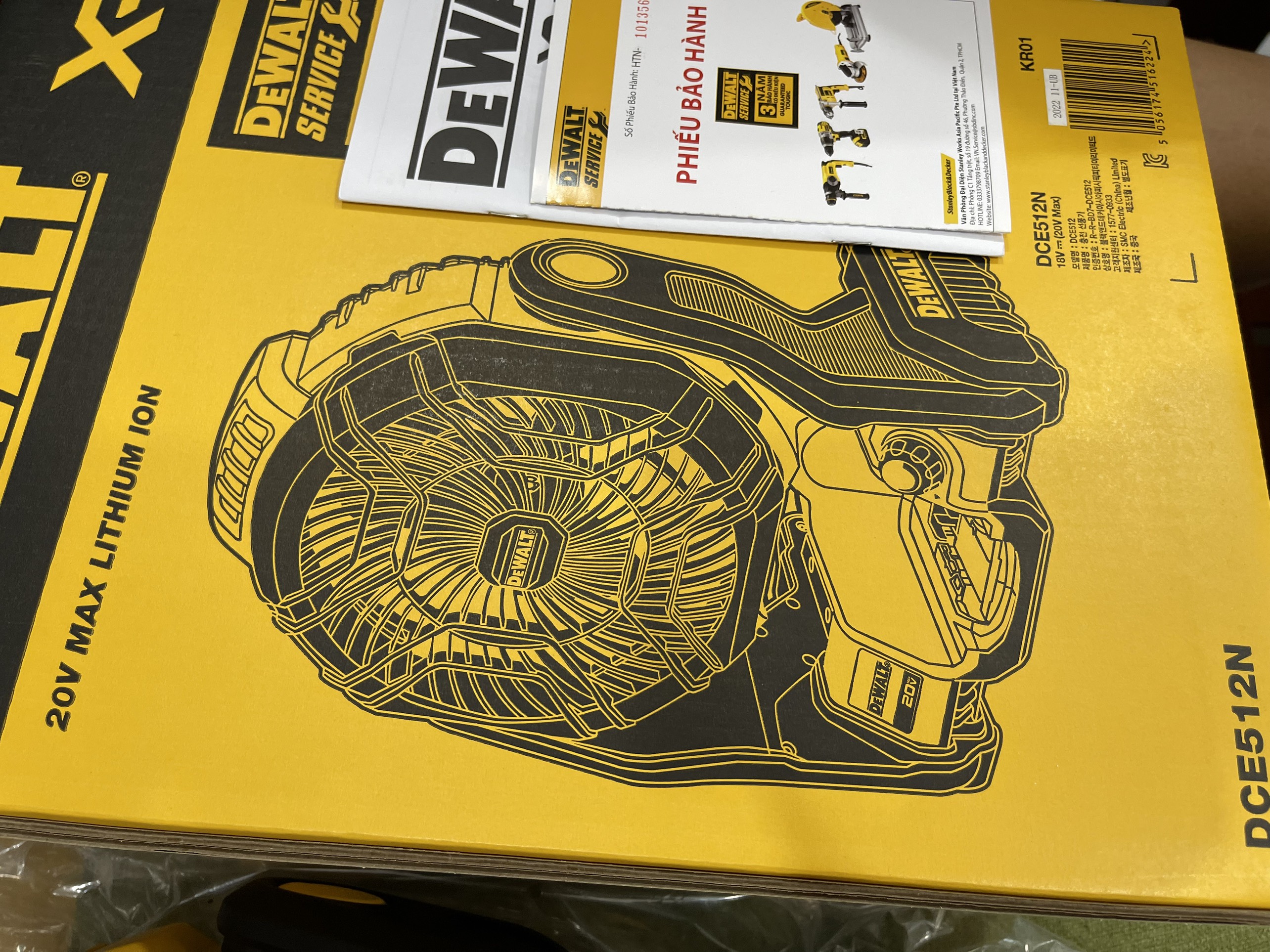 Máy quạt pin Dewalt DCE512N