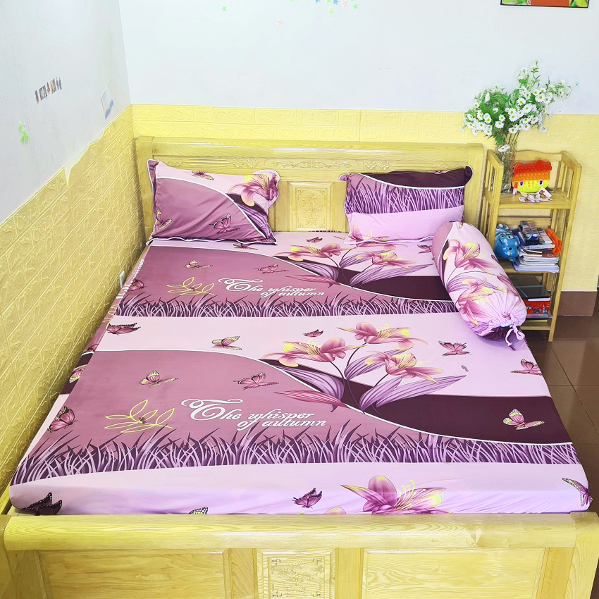 Bộ drap thun Hàn Quốc 4 món size 1m2/1m4/1m6/ 1m8*2m