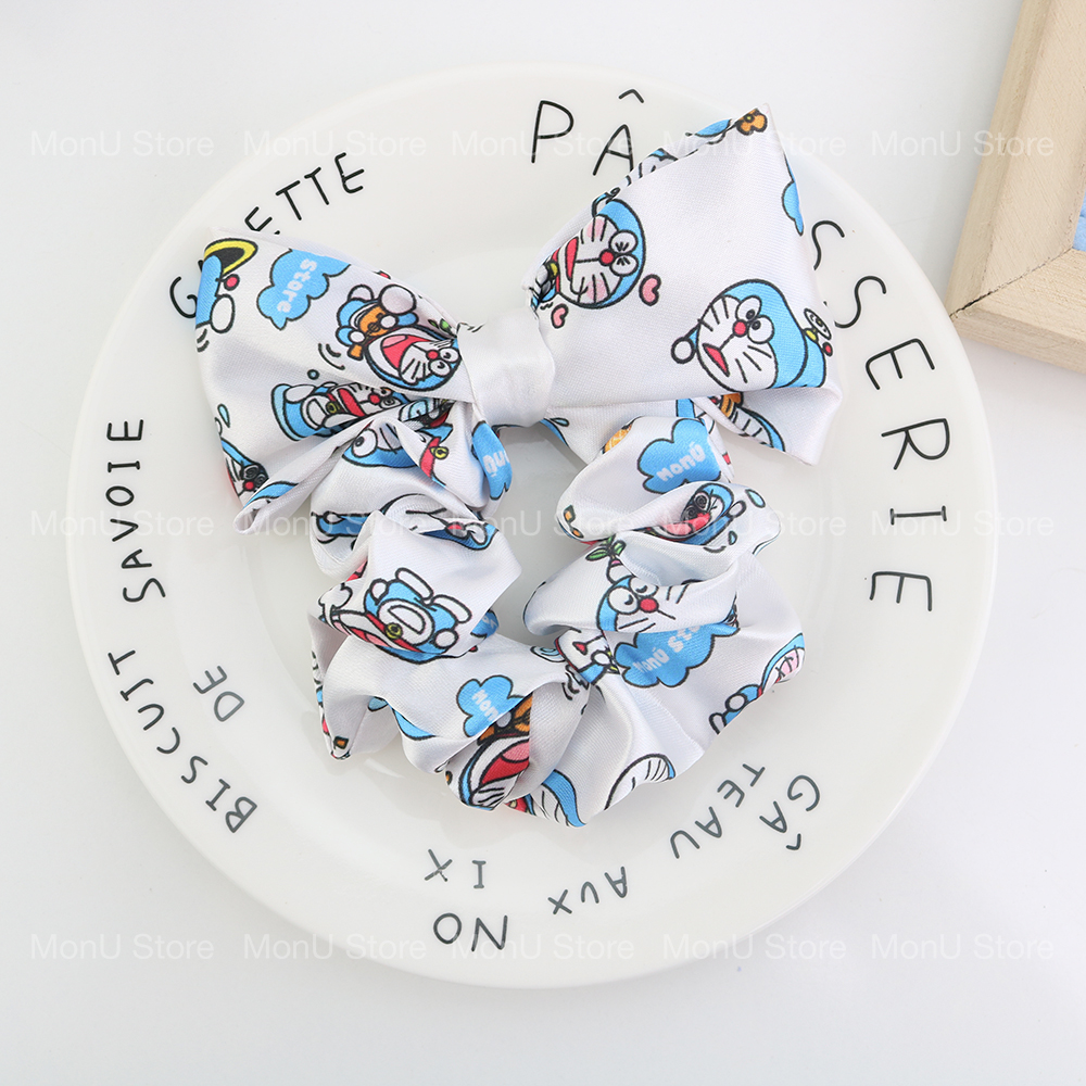 Cột tóc scrunchies nơ vải lụa DORAEMON DOREMON dễ thương cute MON0456