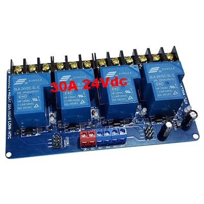 Module 4 relay 24Vdc 30A có opto kích high/low HTC