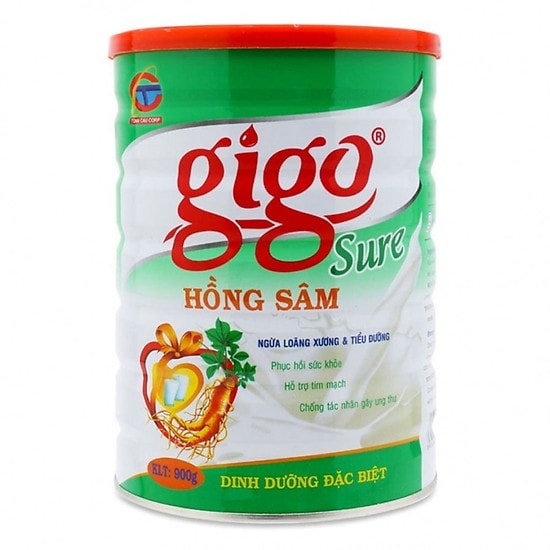 CHÍNH HÃNG Sữa Hồng Sâm Gigo Sure 900g - Sữa GIGO SURE Hồng sâm 900Gr sữa