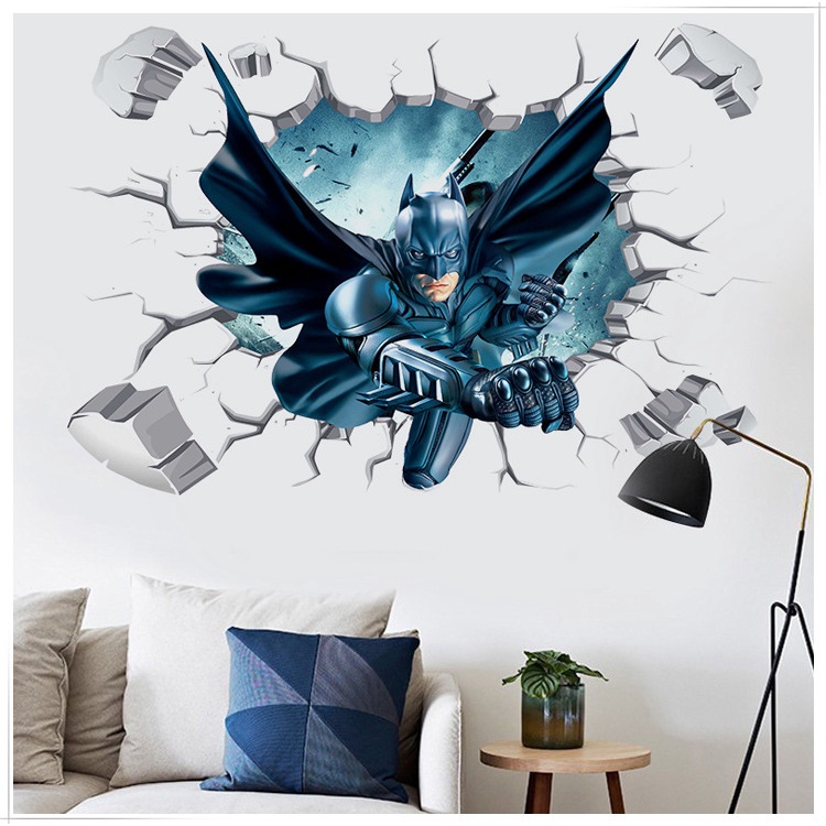 Miếng dán tường 3D hình siêu anh hùng Marvel The Avengers