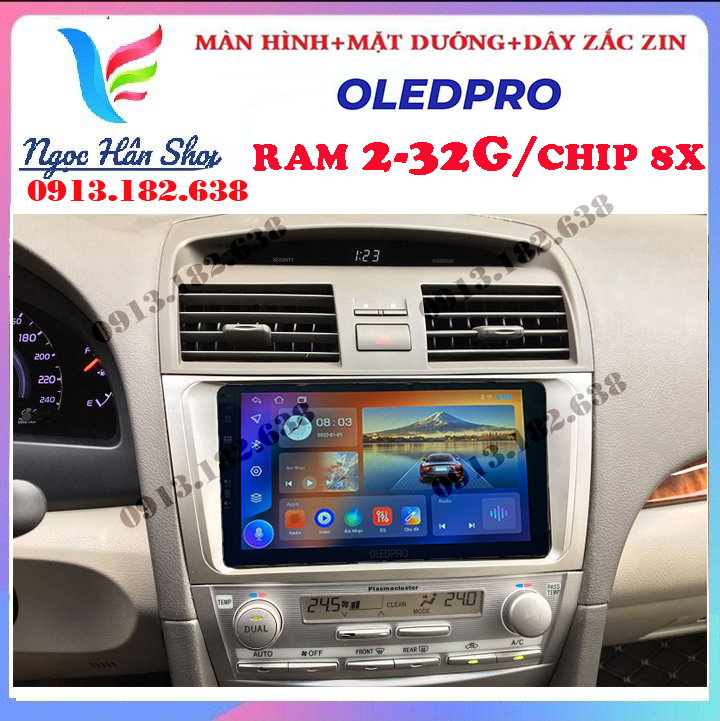 Màn hình OLEDPRO hệ Android 10.1 cho xe TOYOTA CAMRY 2007-2011, kết nối Bluetooth, xem phim, nghe đài FM, tích hợp nhiều tính năng tiện ích - màn hình xe ô tô, lắp đặt camera hành trình