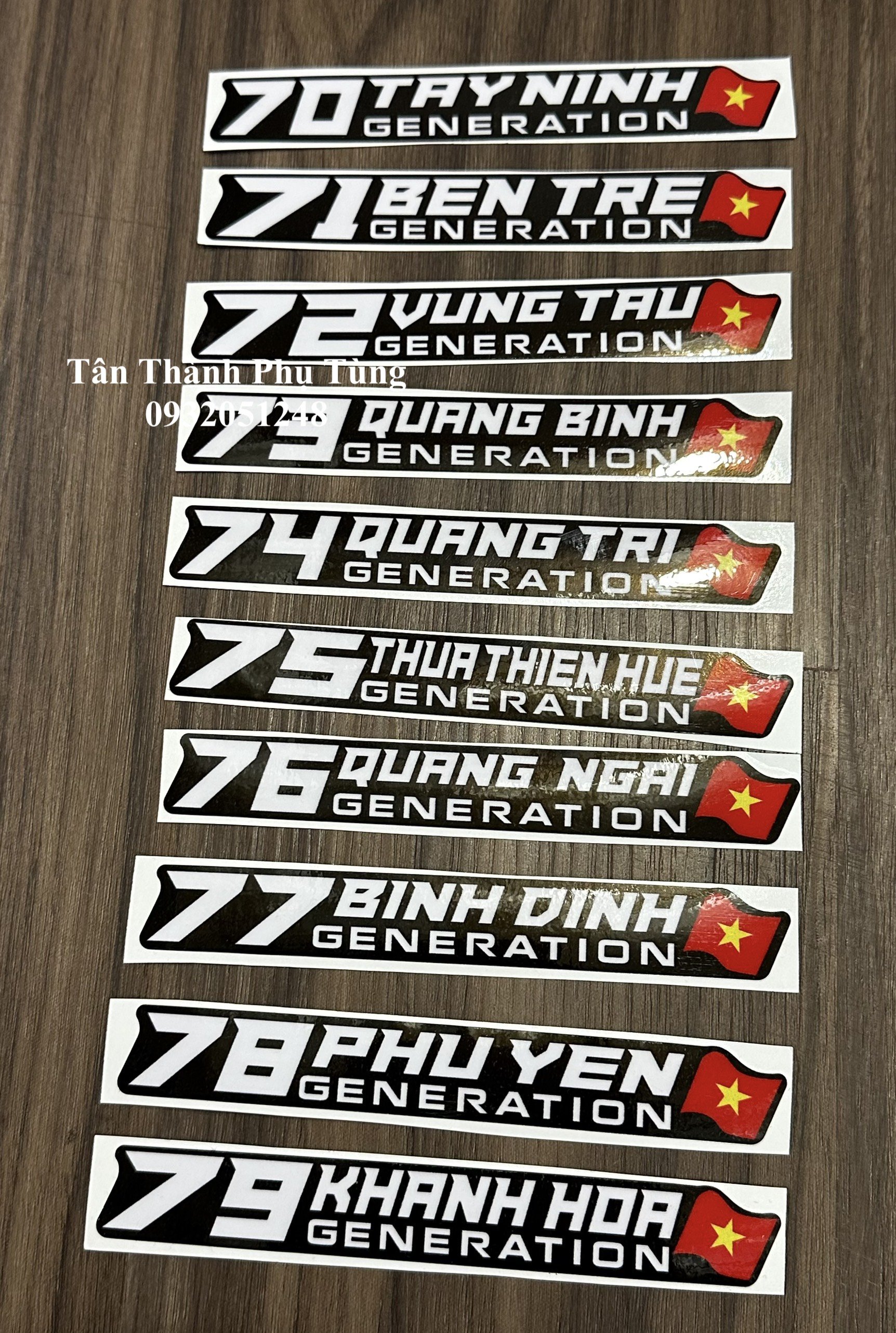 Tem 63 tỉnh thành dán xe máy