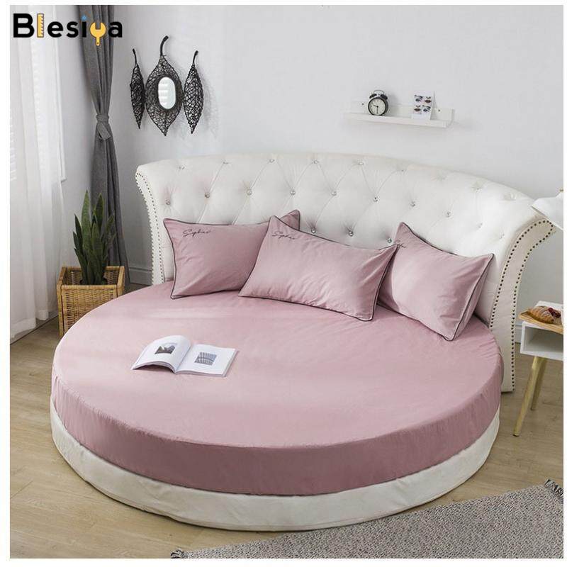 Blesiya Bed Sheet Pure Cotton Round Bed Spread Fitted Sheet Covers