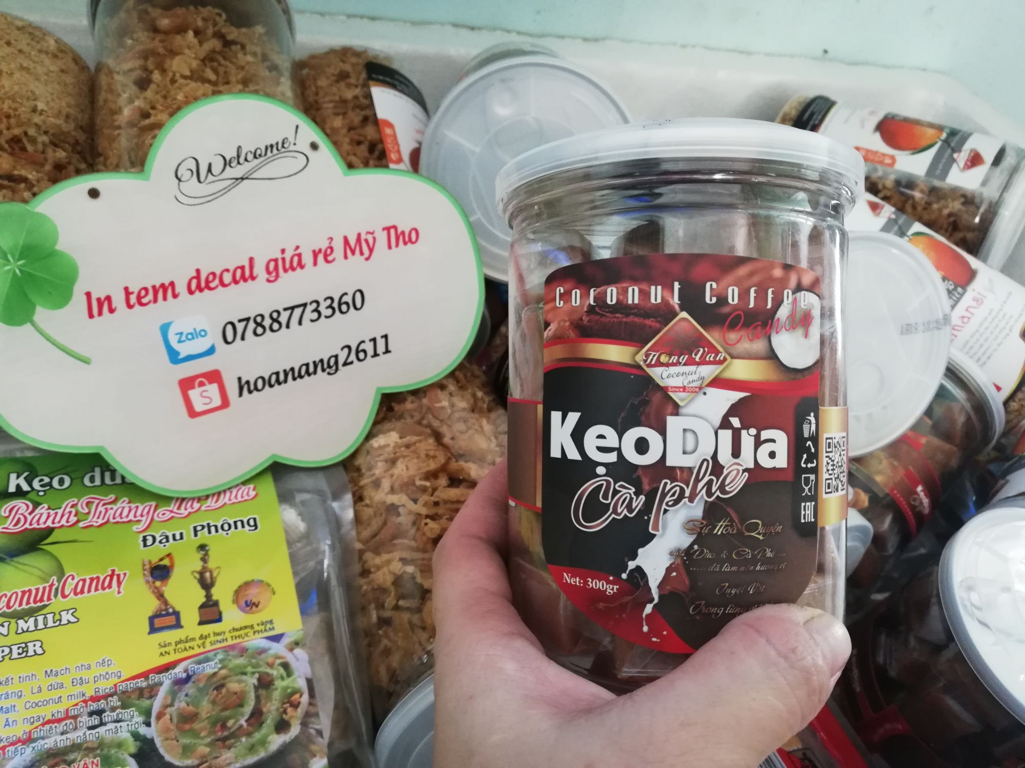 Kẹo dừa cafe Hồng Vân hủ 300g