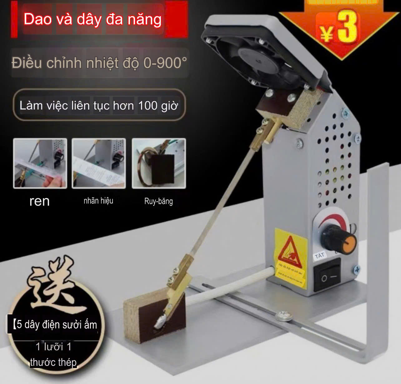 Máy cắt mác dây đai mini C-180 được sử dụng trong ngành may mặc(Tặng kèm 1 lưỡi thay thế)