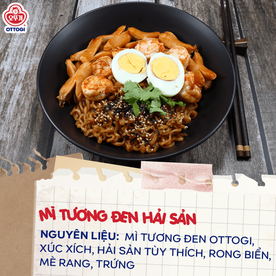 Mì Ly Jin jjajang xốt tương đen Ottogi 70g