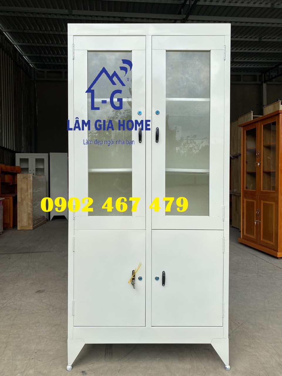 Tủ hồ sơ kính mẫu 2 cánh