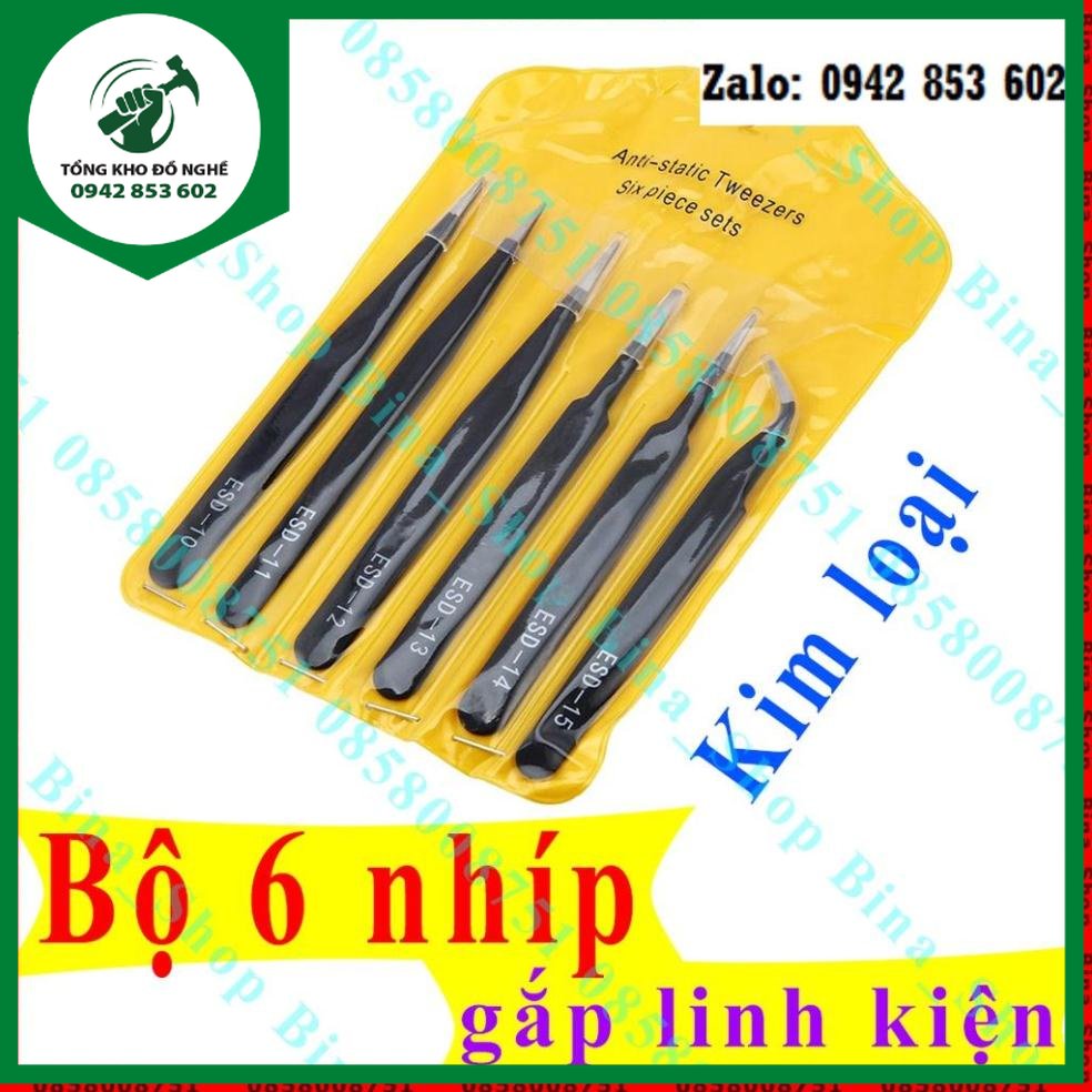 Bộ 6 nhíp pt.esd gắp linh kiện, gắp mi gắp đá