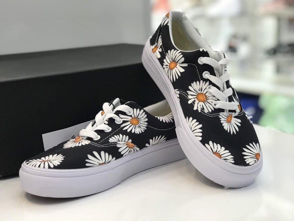 [Full Box+ Tặng Hộp] Giày Thể Thao nam nữ thời trang Vans. hoa cúc