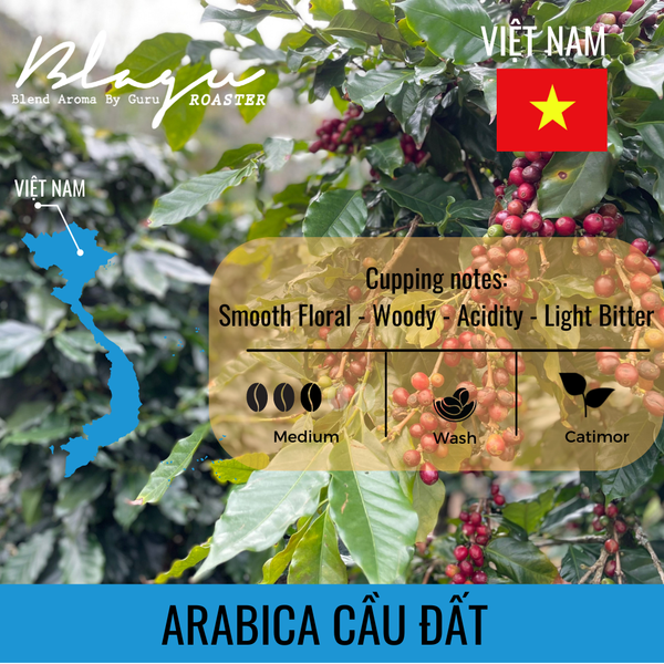 Cà Phê Blagu Hạt Đã Rang Arabica Cầu Đất  100% Arabica  Medium Roast  Túi 250g,500g,1kg