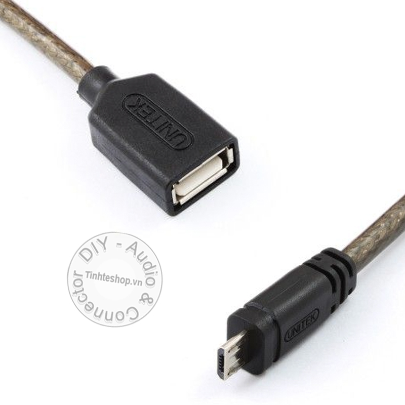 Cáp USB OTG Unitek Y-C438 - Dây Micro USB OTG cắm chuột bàn phím USB flash cho Smartphone Tablet