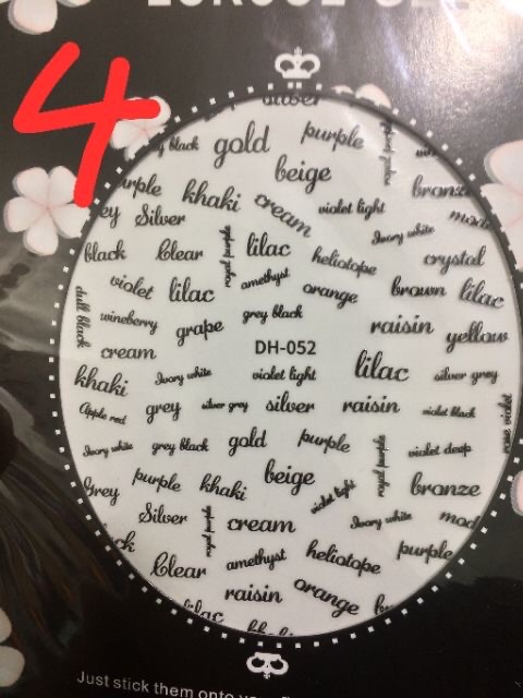 Sticker dán móng hình chữ siêu đẹp