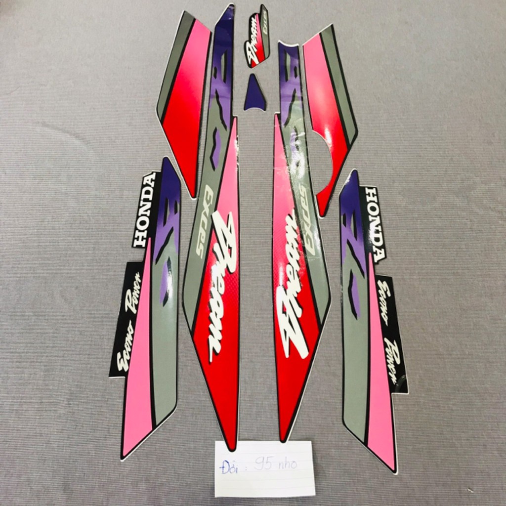 Nguyên bộ tem rời dán xe máy Honda Dream lùn đời 95 màu nho