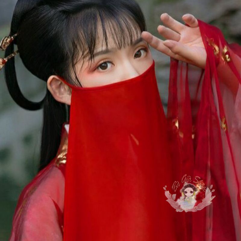 Khăn mạng che mặt voan cổ trang