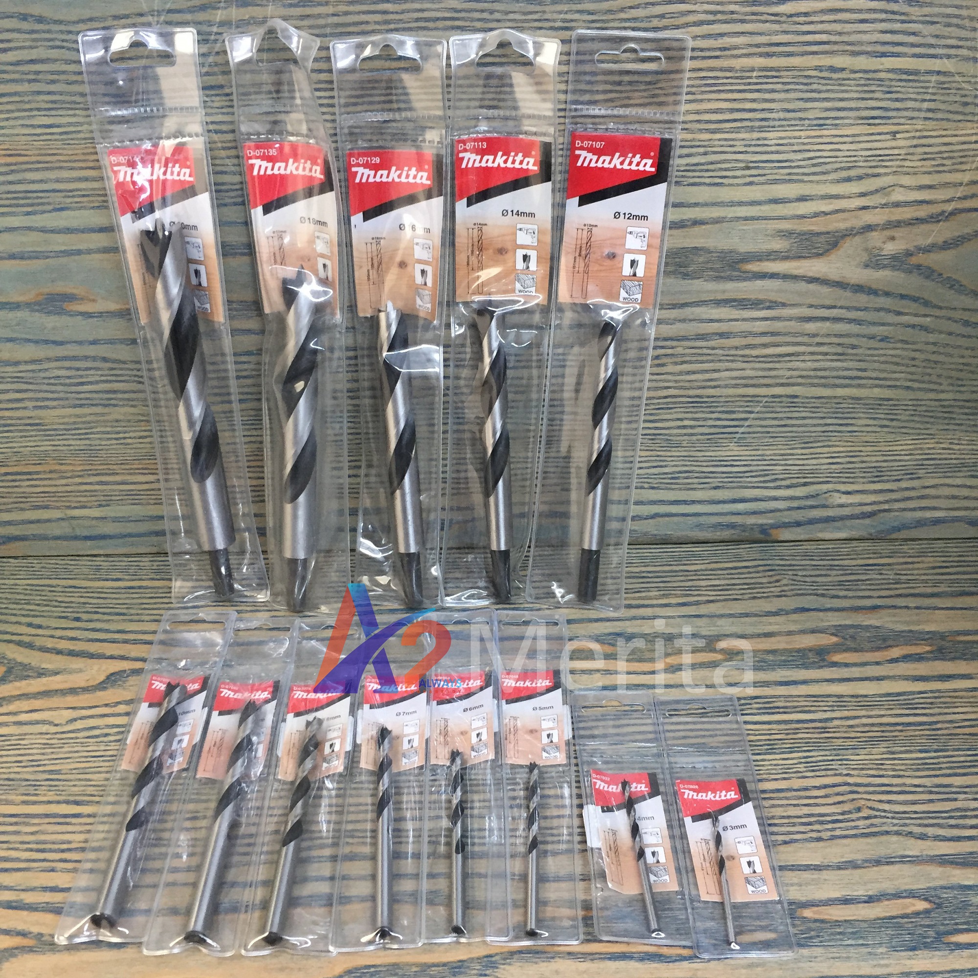 Mũi khoan gỗ chuôi tròn Makita (Tùy chọn size từ 3mm-20mm)